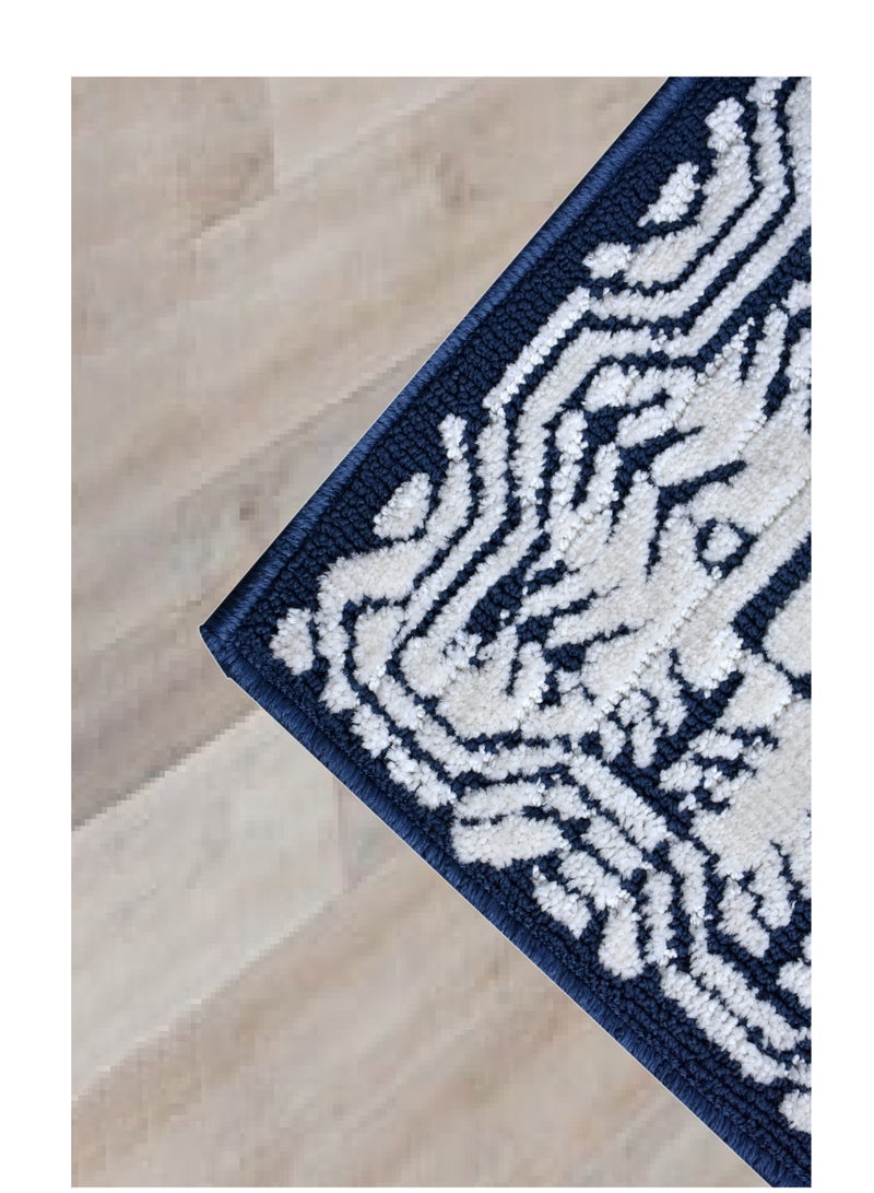 FLORA-Ivory-Blue-190x290cm anti skid rug - Image 3
