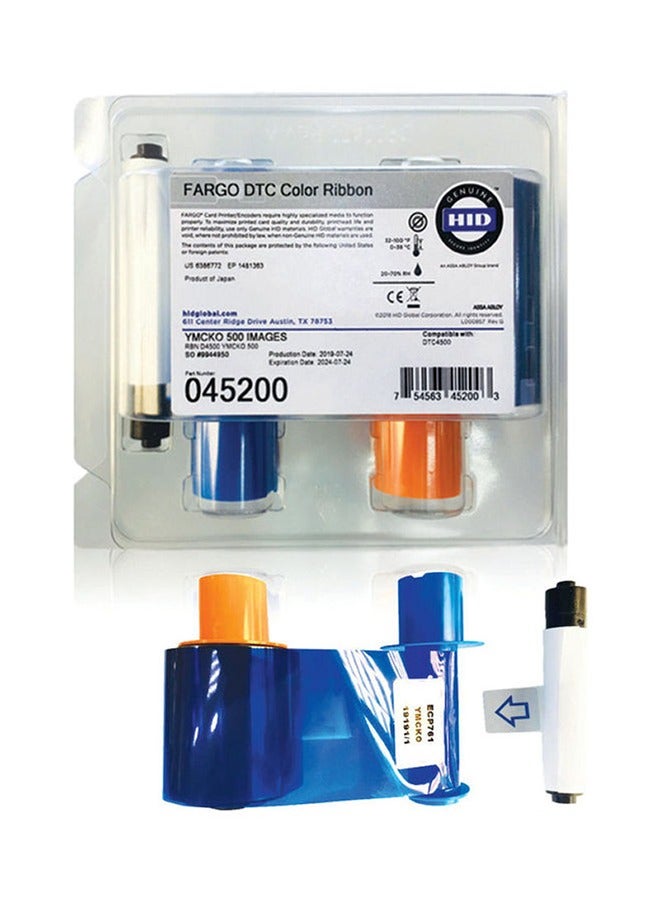 فارجو Fargo 45200 YMCKO Color Ribbon for DTC4500 & DTC4500e ID Card Printers – 500 Prints - Image 1