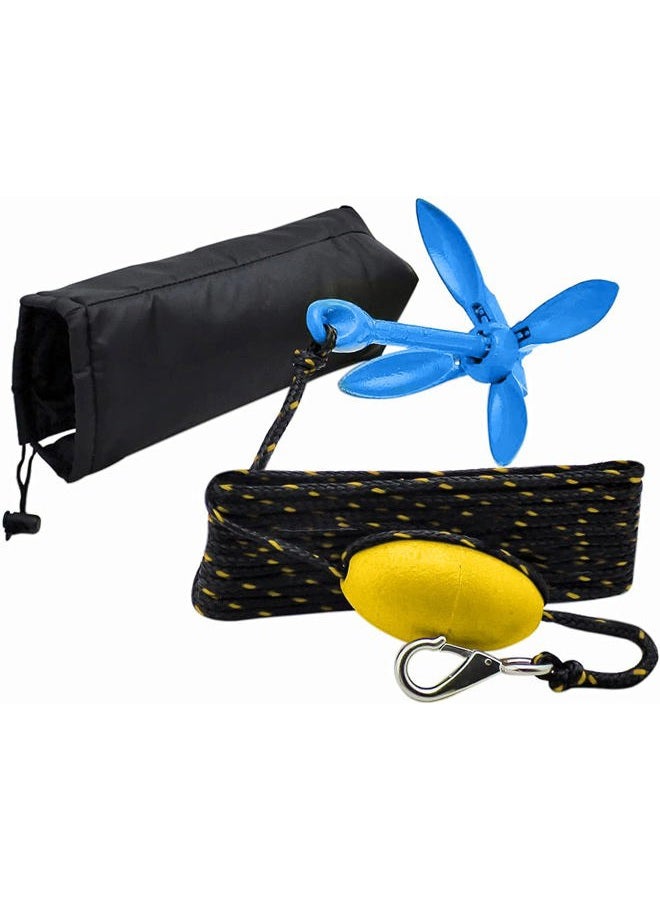 XIALUO Marine Kayak Anchor Kits 7 lb Folding Anchor Accessories with 50 ft Rope for Fishing Kayaks, Canoe, Jet Ski, SUP Paddle Board and Small Boats - Image 3