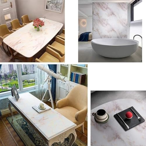 wall love Marble OilProof & Waterproof self-Adhesive Sheet Stickers Big Countertop Cabinet Furniture puja Room Kitchen,Home Sticker Wallpaper 60 x 200cm (ORGANGE Wallpaper) - Image 4