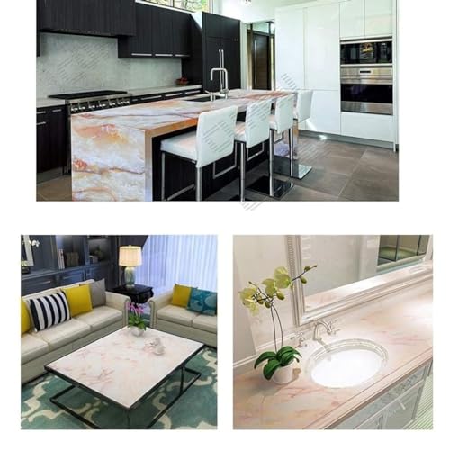 wall love Marble OilProof & Waterproof self-Adhesive Sheet Stickers Big Countertop Cabinet Furniture puja Room Kitchen,Home Sticker Wallpaper 60 x 200cm (ORGANGE Wallpaper) - Image 5