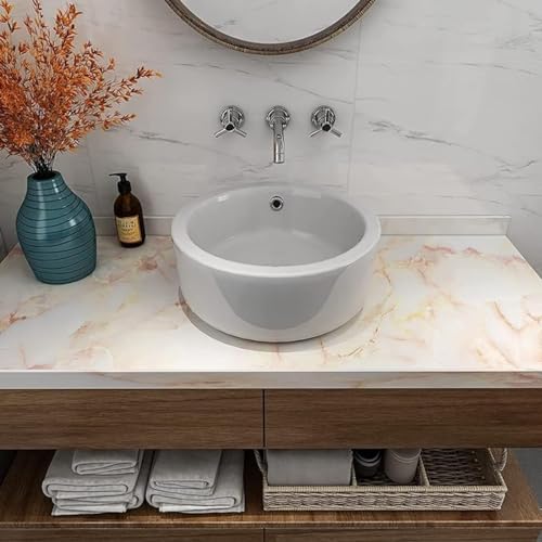 wall love Marble OilProof & Waterproof self-Adhesive Sheet Stickers Big Countertop Cabinet Furniture puja Room Kitchen,Home Sticker Wallpaper 60 x 200cm (ORGANGE Wallpaper) - Image 3