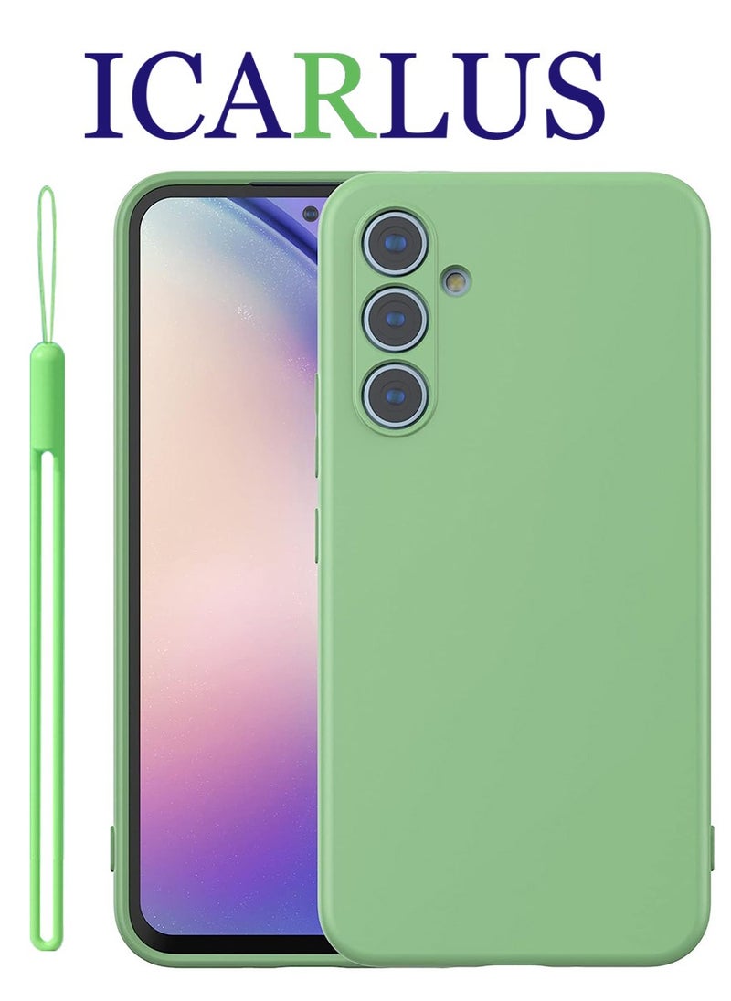ICARLUS For Samsung Galaxy A25 5G Case Slim Liquid Silicone Protective Cover Dark Green  - Image 1