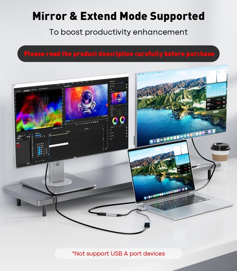 UANTIN USB C to HDMI Adapter | 4K High-Speed USB Type-C 3.1 to HDMI Female Adapter [Thunderbolt 3/4/5 Compatible] for iPhone 15/16 Series, MacBook Pro/Air, iPad, Galaxy S24, Other USBC Laptop - Image 5