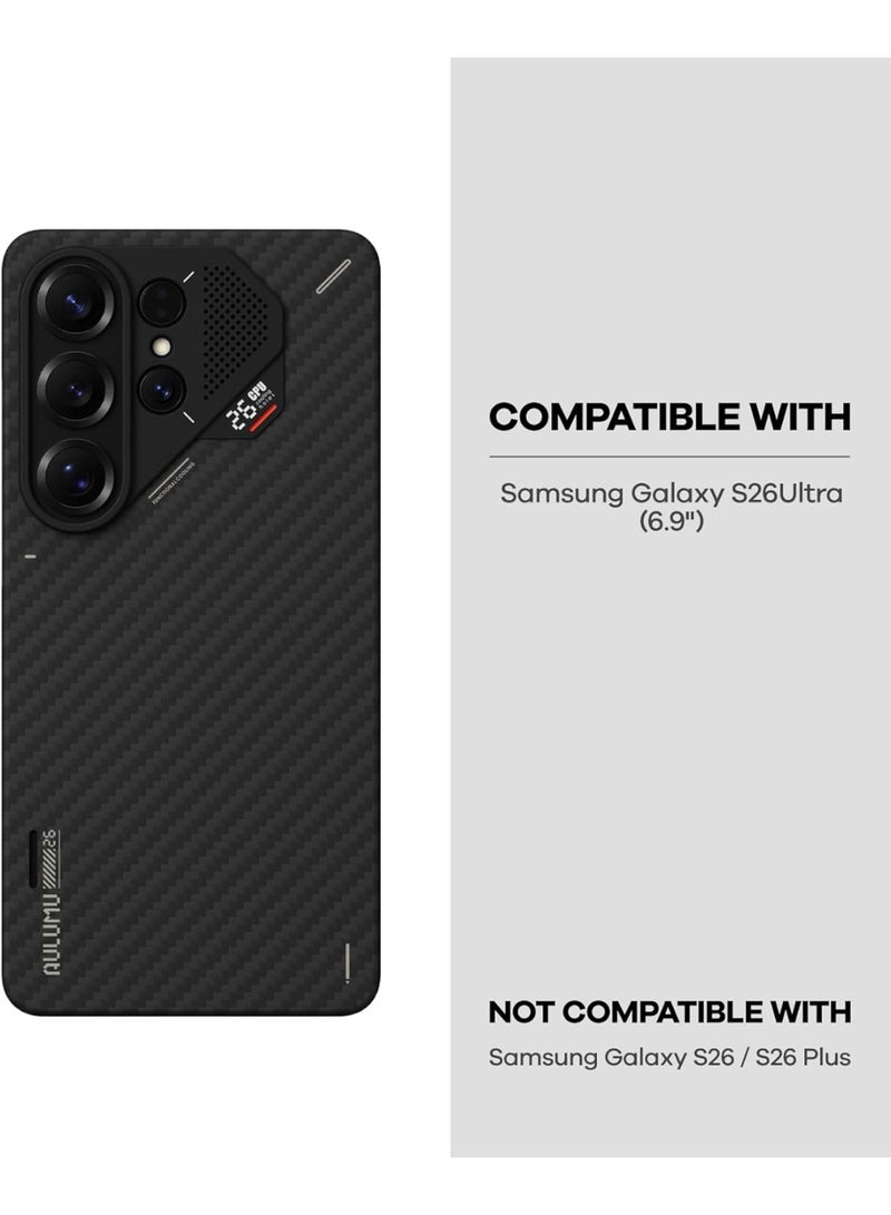 Aulumu S26 Ultra Magnetic Aramid Fiber Case Compatible with MagSafe, 1500D Ultra-Slim Woven Protective Cover with Passive Cooling and Camera Protection - Image 2