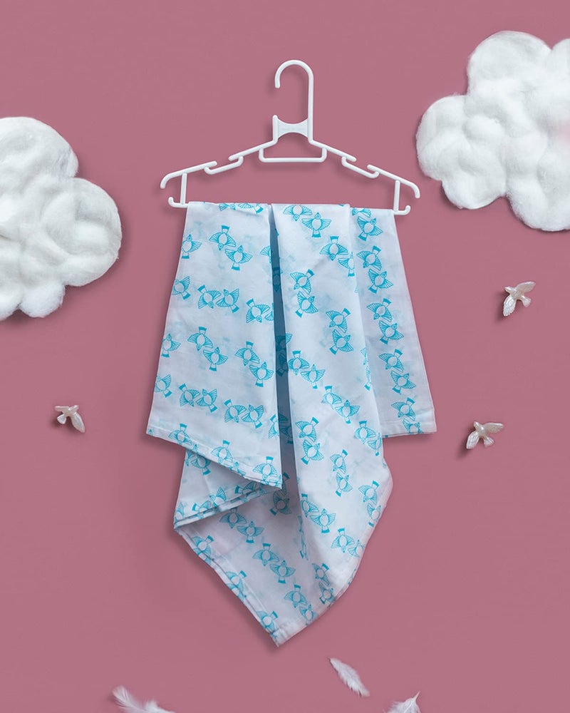 Chibby Swaddle - Swaddles for new born baby, 100% Cotton, ultra soft, comfortable, multipurpose swaddle-wrapper (Blue) - Image 1