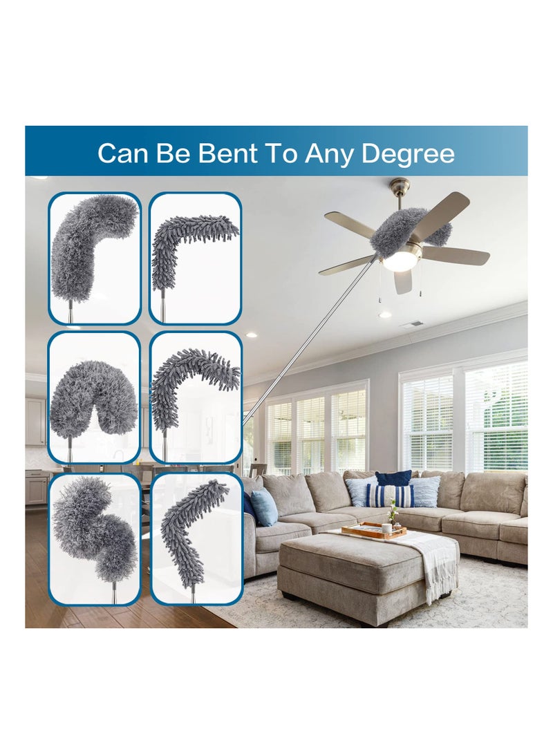 Zikra Dusters for Cleaning High Ceiling Fan Microfiber Duster with Extension Pole 30-100 Inches Retractable Gap Dust Brush Cleaner Long Feather Duster for Cleaning Cobweb Blinds Furniture - Image 4