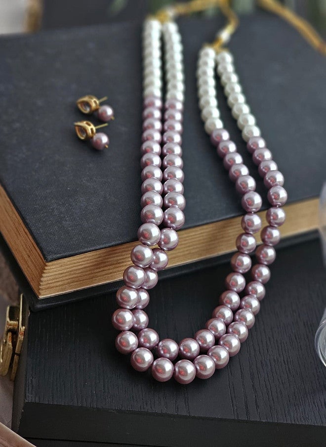 Binnis Wardrobe Roselle Elegant Semi Precious Pearl Beaded Necklace With Earrings - Image 2