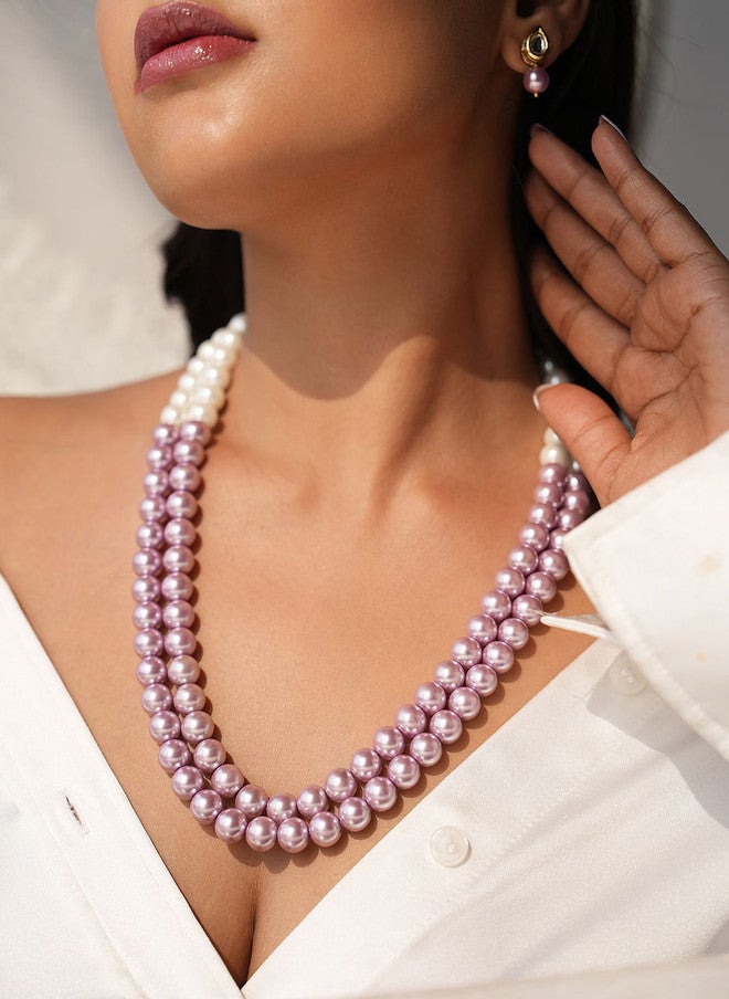 Binnis Wardrobe Roselle Elegant Semi Precious Pearl Beaded Necklace With Earrings - Image 1