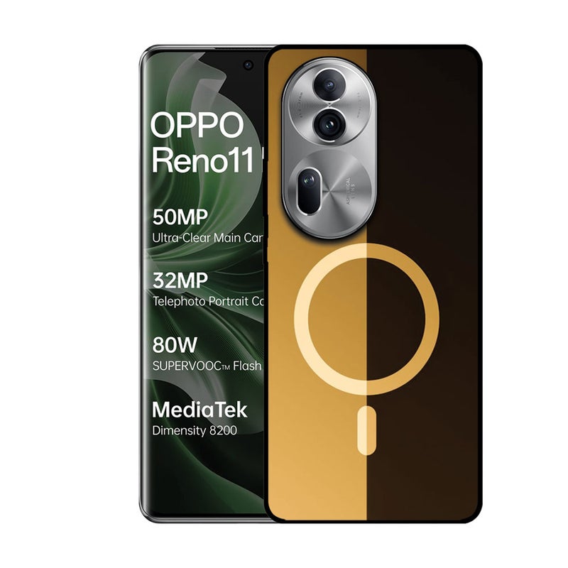 الصيد العين غطاء حماية مطبوع لهاتف Oppo Reno 11 Pro - نقش بني - Image 1
