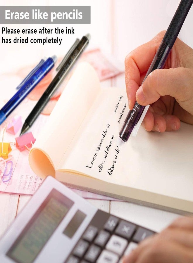 Lineon Erasable Gel Pens, 15 Pack Retractable Erasable Pens Clicker, Fine Point, Make Mistakes Disappear, 8 Black 7 Blue Inks for Writing Planner and Crossword Puzzles… - Image 4