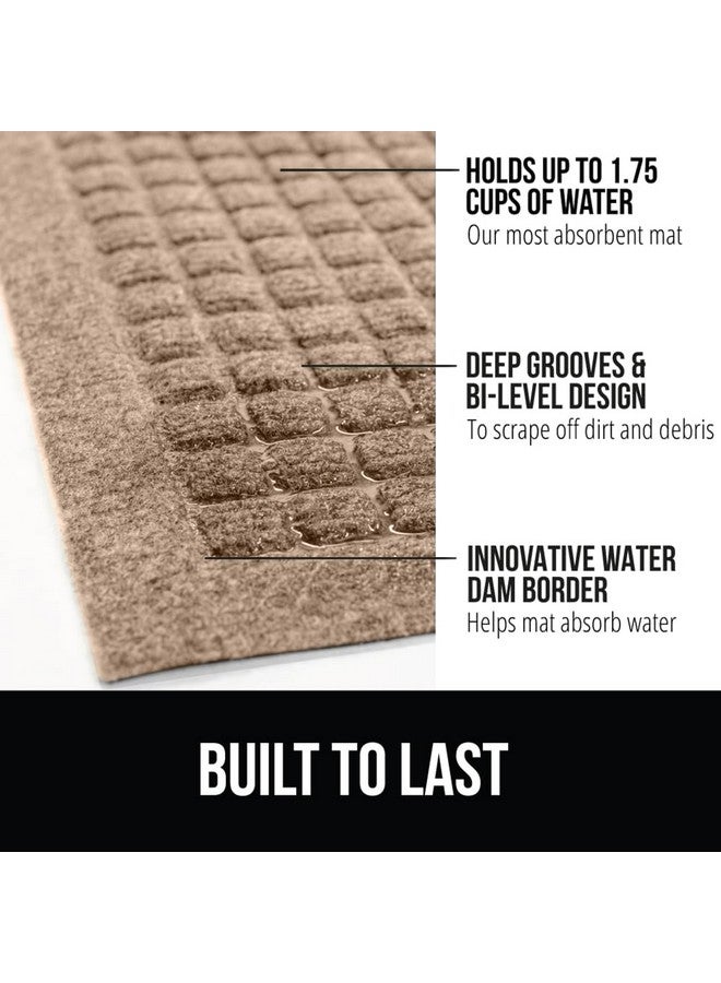 GORILLA GRIP Front Door Mat, Indoor Outdoor Ultra Absorbent Moisture Guard Doormat, Absorbs Up to 1.7 Cups of Water, Stain and Fade Resistant, Rubber Backing Doormats, Captures Dirt, 29x17 Beige - Image 2