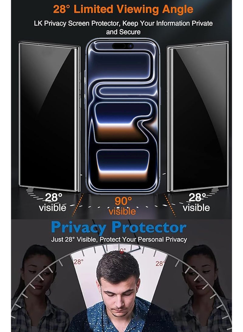 BYTER For Apple iPhone 17 Pro - Privacy Matte Ceramic Glass Screen Protector - Black - Image 3