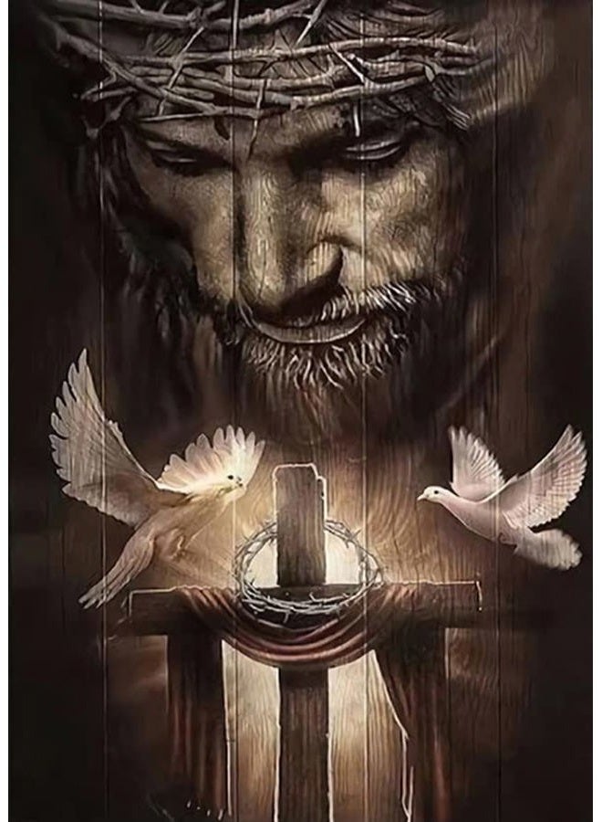 Nichpedr 300 Pieces Jigsaw Puzzles for Adults Teens Jesus Cross Poster, Christian Gift Fun Game Props Educational Toys Decompressing Intellectual Puzzles Gift for Easter Hallowen Christmas Birthday - Image 1