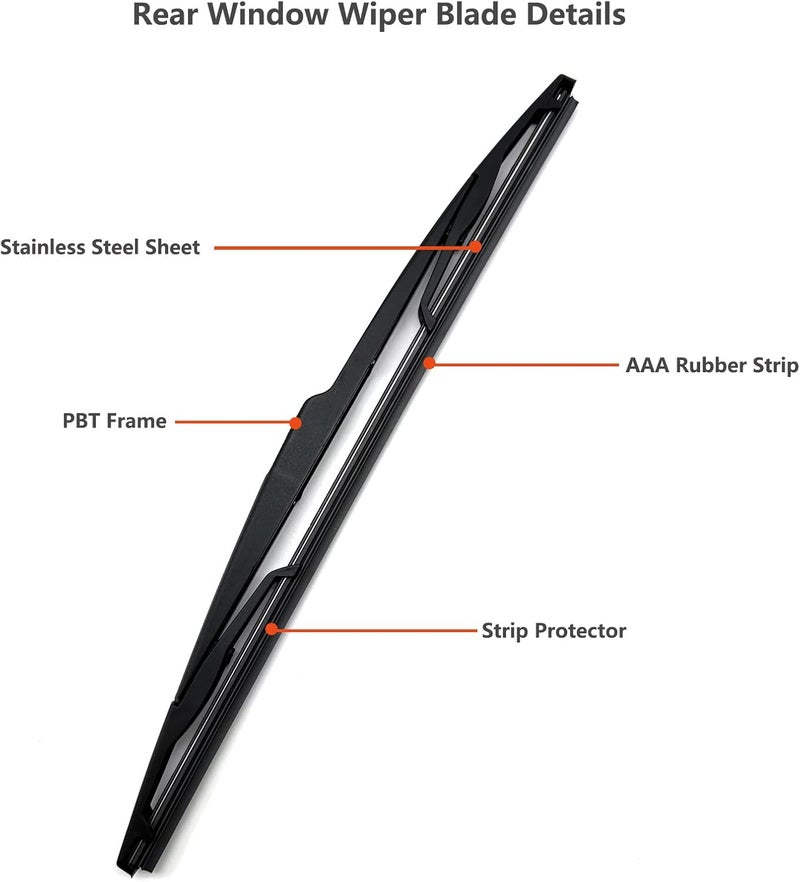 DAZOM Replacement for Ford Edge 2007-2014 / Lincoln MKX 2007-2015 Rear Windshield Wiper Arm Wiper Blade, Rear Window Wiper Arm Blade Set, Replacement OEM: 9T4Z17526A - Image 4