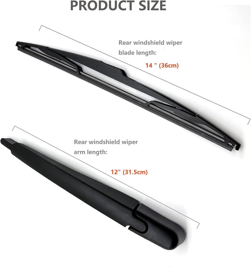 DAZOM Replacement for Ford Edge 2007-2014 / Lincoln MKX 2007-2015 Rear Windshield Wiper Arm Wiper Blade, Rear Window Wiper Arm Blade Set, Replacement OEM: 9T4Z17526A - Image 3
