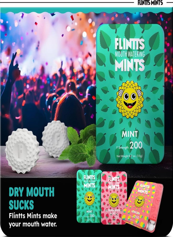 Flintts Mints After Party Pack – Sugar Free Mouthwatering Mints for Dry Mouth Relief & Freshness – Vegan Oral Health Support with Sparkle Effect – Pocket Travel Saliva Substitute, Lozenges Alternative - Image 2