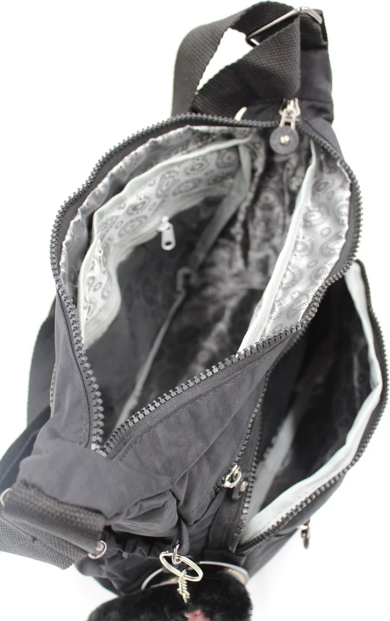 Bevitton Black Color Clinkir Fabric 8 Compartment Women's Crossbody Messenger Bag / 4120