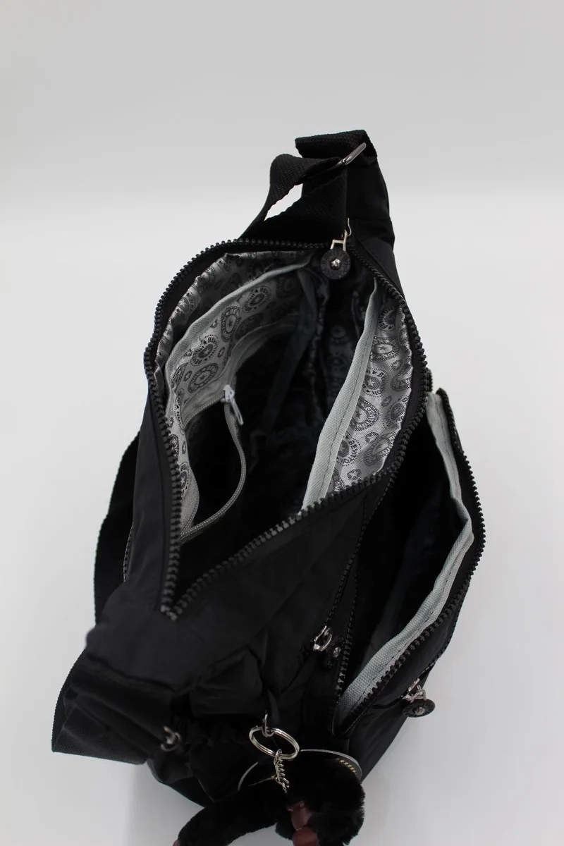 Bevitton Black Color Clinkir Fabric 8 Compartment Women's Crossbody Messenger Bag / 4120