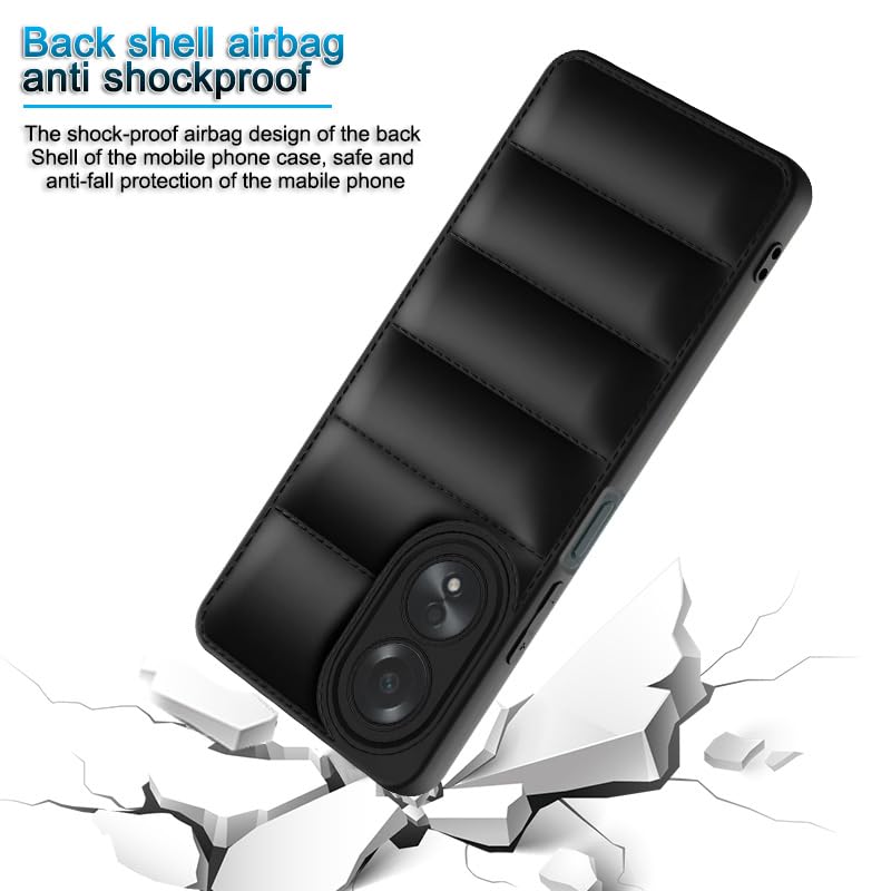 Plus Puffer Case Camera Protection Soft Back Cover for Oppo A58 - Black - Image 4