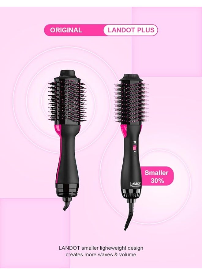 LANDOT Hair Dryer Brush Blow Dryer Brush 2 in 1, Ionic Titanium Hair Dryer & Styler for Frizz-Free Smooth & Voluminous Hair, Salon Blowout at Home for All Hair Types - Image 2