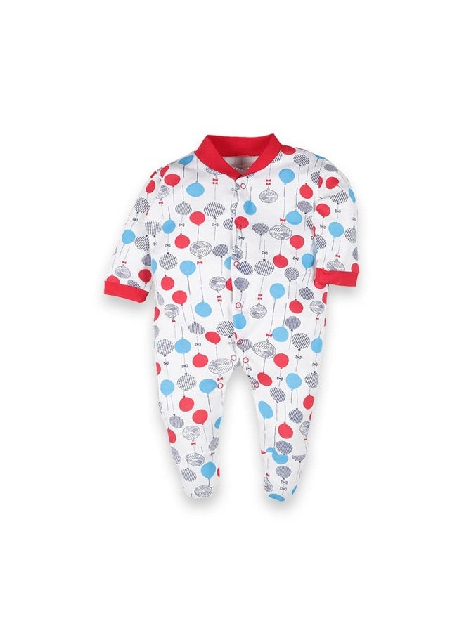 Baby Station - BABY STATION 100% Cotton Rompers/Sleepsuits/Jumpsuit/Night Suits for Baby Boys & Girls, Infants, New Borns (Red, 3-6 Months) - Image 1