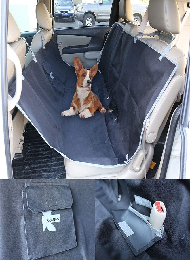 K-Cliffs Dog Carseat Cover Waterproof Pet Seat Protector Hammock Liner for Cars Trucks and SUVs 58” x 56” - Image 1