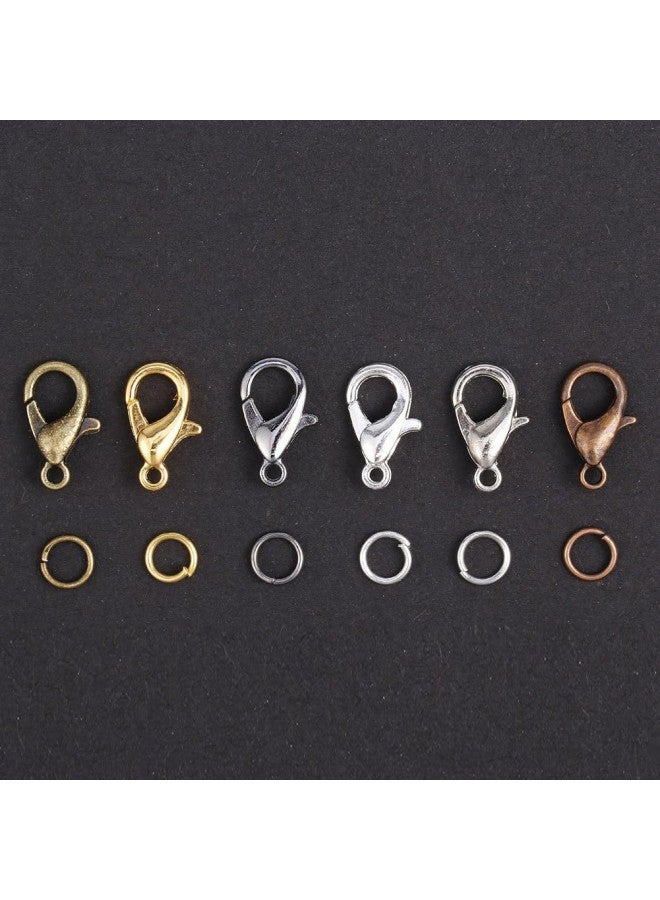 klarako Open Jump Rings & Lobster Clasps for Jewelry Making Kits Vintage DIY Jewelry Necklace Bracelet Anklet Finding Crafting Accessories 6 Mixed Color - Image 4