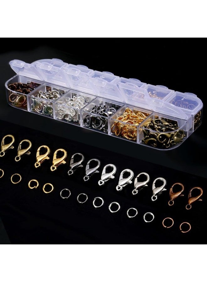 klarako Open Jump Rings & Lobster Clasps for Jewelry Making Kits Vintage DIY Jewelry Necklace Bracelet Anklet Finding Crafting Accessories 6 Mixed Color - Image 2