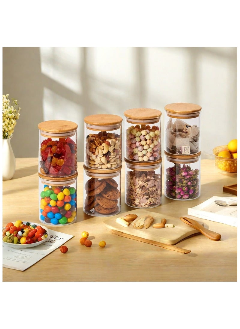 Generic - KUAIJI 16-Pack 300 ML(10.56 oz)Glass Jars With Wooden Lids, Spice  Glass Airtight Canisters Sets, Glass Food Storage Container, Pantry Organization and Storage Jars,Suitable For Tea, Candy, Spices - Image 1