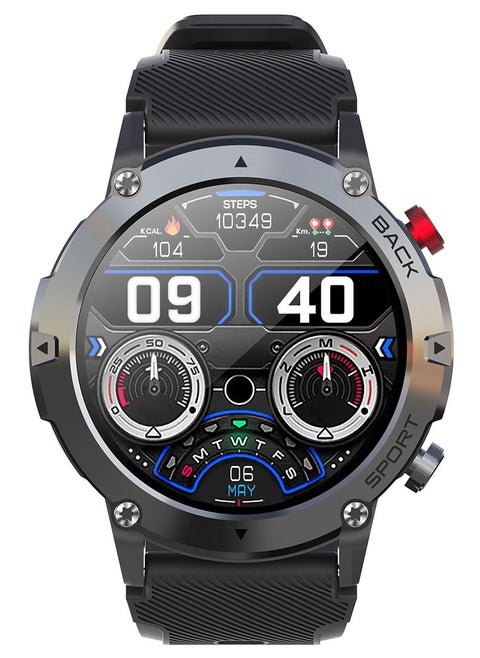 Smart Watches for Men Women, Smartwatch with Bluetooth Call IP68 Waterproof 1.32" HD Rugged Tactical Fitness Watch Tracker Heart Rate Monitor