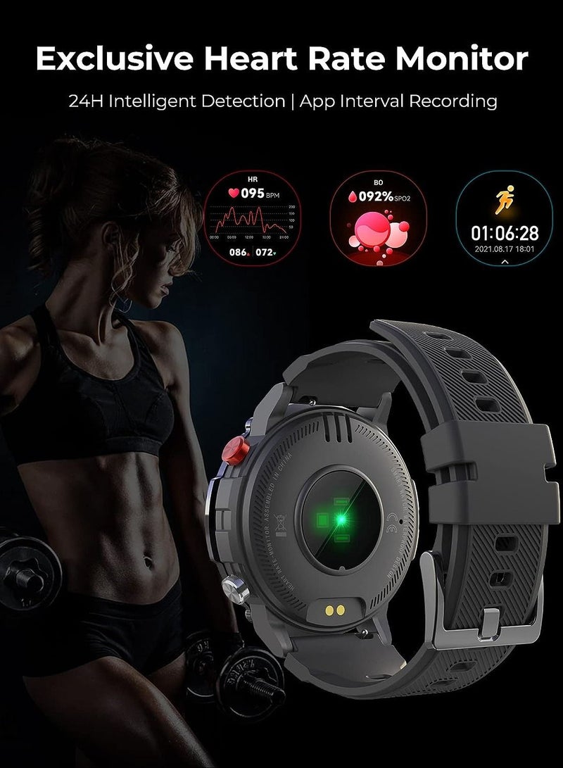 RollsTimi  Smart Watches for Men Women, Smartwatch with Bluetooth Call IP68 Waterproof 1.32" HD Rugged Tactical Fitness Watch Tracker Heart Rate Monitor - Image 4