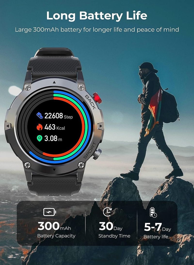 RollsTimi  Smart Watches for Men Women, Smartwatch with Bluetooth Call IP68 Waterproof 1.32" HD Rugged Tactical Fitness Watch Tracker Heart Rate Monitor - Image 5