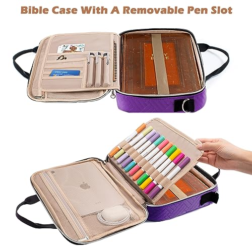 Aplufine Bible Case for Women-Bible Covers-Bible Carrying Case-Book Bags and Totes for Women with Detachable Shoulder Strap, Bible Gift - Image 2