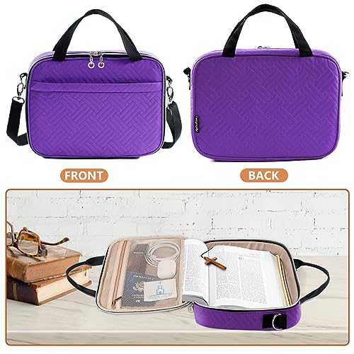 Aplufine Bible Case for Women-Bible Covers-Bible Carrying Case-Book Bags and Totes for Women with Detachable Shoulder Strap, Bible Gift - Image 4
