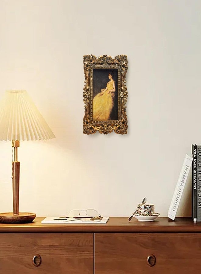 CISOO 4x6 Vintage Picture Frame Antique Ornate Bronze Gold Photo Frame, for Table Top and Wall Display, Decorative Floral Design Retro Home Decor, Photo Gallery Art - Image 4