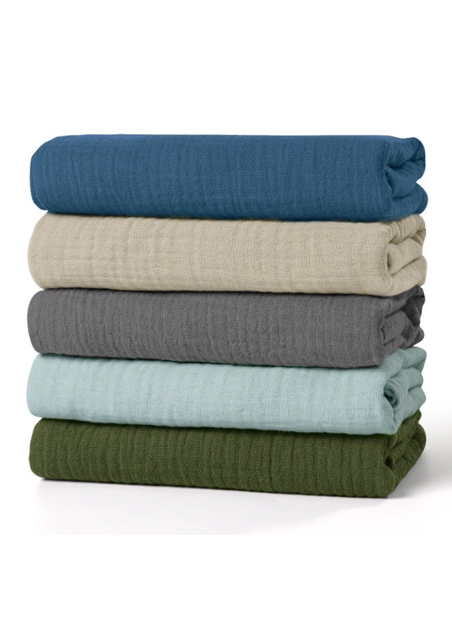 5 Pack Muslin Swaddle Blankets for Baby Girls Boys, Receiving Blanket Large 23.5 x 23.5 inches, Soft Breathable Muslin Baby Blanket for Unisex Newborn - Image 1