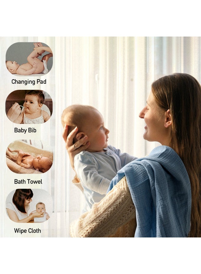 5 Pack Muslin Swaddle Blankets for Baby Girls Boys, Receiving Blanket Large 23.5 x 23.5 inches, Soft Breathable Muslin Baby Blanket for Unisex Newborn - Image 3