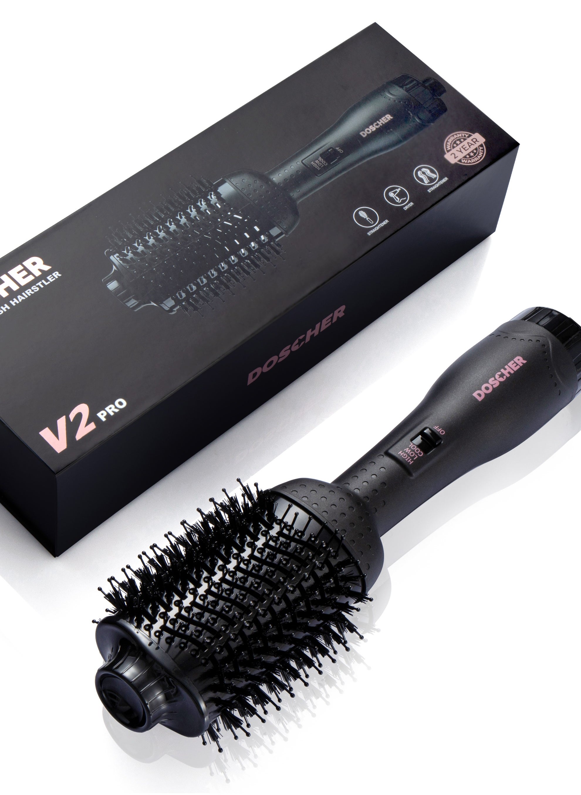 Hair Dryer Brush Blow Dryer Hair Dryer and Styler Hot Air Brush 4 in 1 Black Volumizer with Negative Ion 1300W 