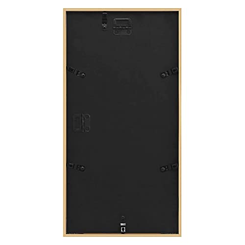 Frametory - 7x14 Aluminum Collage Picture Frame - Display 4x6 Pictures with 3 Openings Mat - Real Glass Front - Horizontal/Vertical Wall Mount - Gold 1 Pack - Image 5