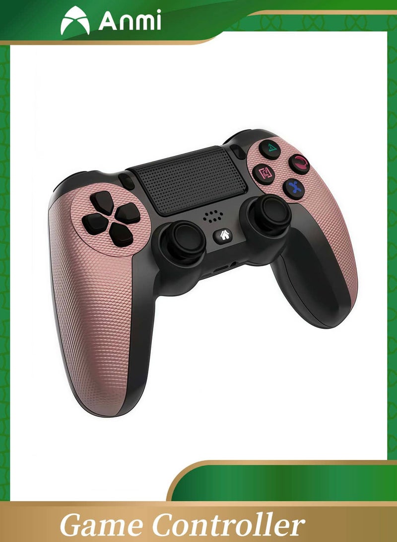 Anmi Wireless Controller Compatible with PS4/PS4 Slim/PS4 pro/PC with USB Charge Cable with Dual Vibration, Clickable Touchpad  (Rose gold) 
