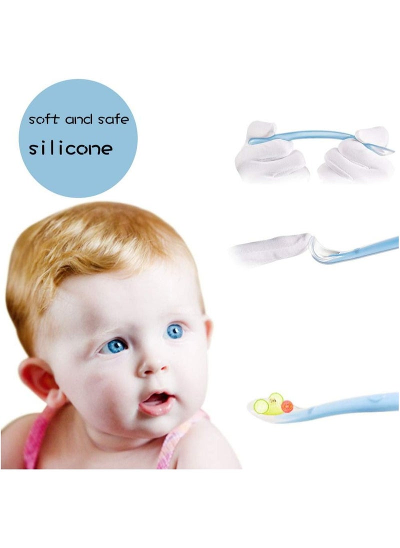 Oasisgalore 4PCS Silicone Baby Feeding Spoons, BPA-Free Flexible Long Spoons for 4+ Months  - Image 2