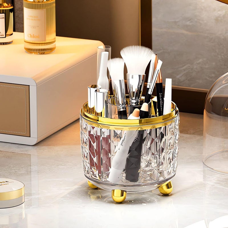 Snivy Snivy Makeup Brush Organizer Holder, 360° Rotating Dustproof Makeup Brushes Organizer, Clear Organizers Case Brush Storage Box for Jewelry, Makeup Brushes, Lipsticks, Pens  - Image 1