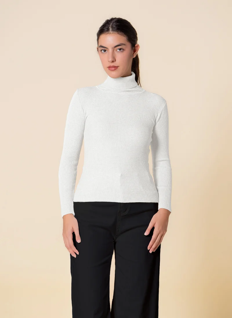 SHAPES KNITTED HIGH-NECK TOP