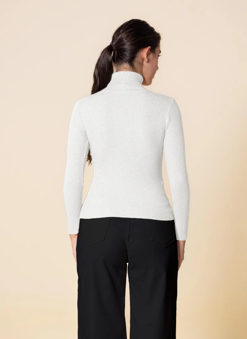 SHAPES KNITTED HIGH-NECK TOP