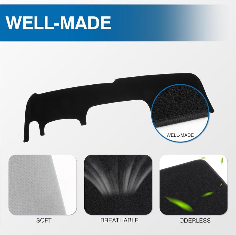 KUST Black Dash Cover Compatible with Ford Expedition 2025 2026 Dashboard Cover Accessories for Expedition Non-Slip Polyester Dashboard Mat Custom Fit Center Console Sunshield Protector No Glare - Image 4