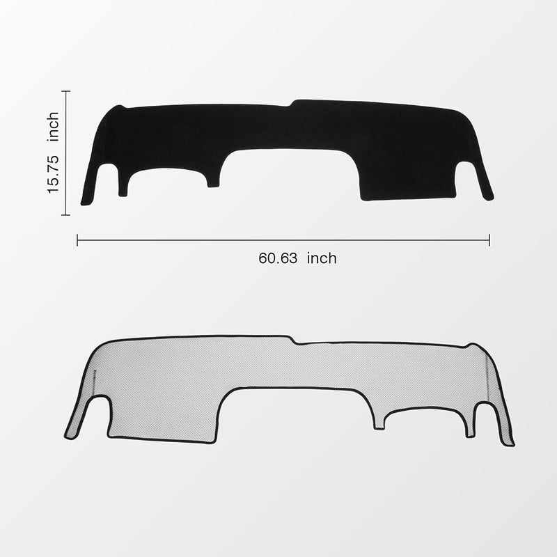 KUST Black Dash Cover Compatible with Ford Expedition 2025 2026 Dashboard Cover Accessories for Expedition Non-Slip Polyester Dashboard Mat Custom Fit Center Console Sunshield Protector No Glare - Image 2