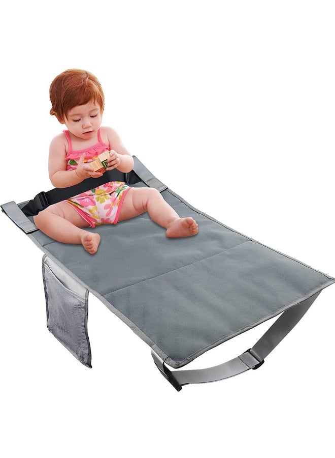 Hihonor Airplane Seat Extender for Kids, Portable Toddler Travel Bed, Baby Travel Essentials for Flying Sleeping, Travel Seat Cushion for Airplane (Grey) - Image 1