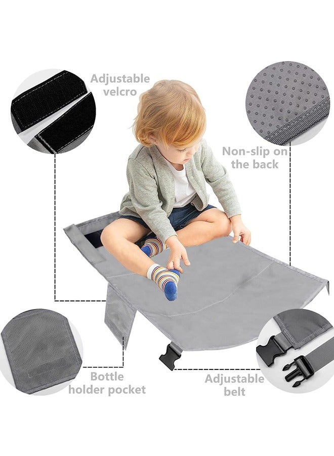 Hihonor Airplane Seat Extender for Kids, Portable Toddler Travel Bed, Baby Travel Essentials for Flying Sleeping, Travel Seat Cushion for Airplane (Grey) - Image 2
