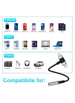 Excefore Lightning to 3.5 mm Headphone Jack Adapter 2-IN-1 Headphone Adapter for iPhone Type C to 3.5mm Female Headphone Jack Adapter Compatible with Samsung Galaxy  - Image 5